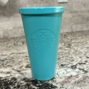 RARE Starbucks Matte Teal Blue Tumbler 16 oz Stainless Steel.